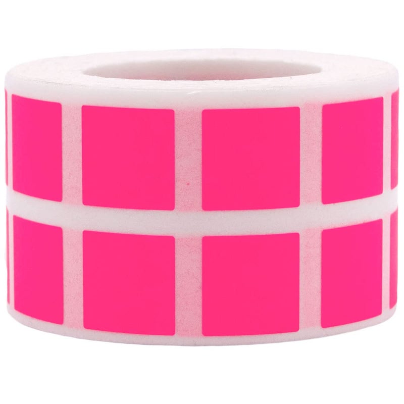 InStockLabels.com Fluorescent Pink 1/2" Inch Square Adhesive Labels 1,000 Color Coding Dot Stickers for Efficient Inventory Management, Crafting Projects, and Organizational Tasks in Offices, Schools, and Homes - Image 2